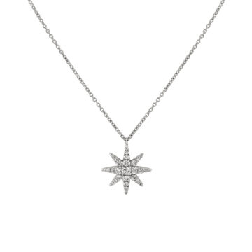 White Gold Solaz Sun Diamond Necklace