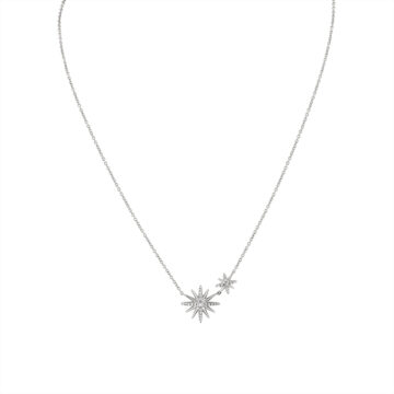 Yellow Gold Solaz Sun Bursts Diamond Necklace