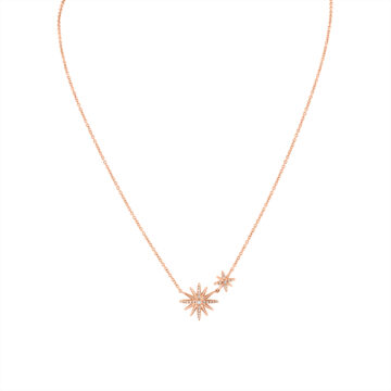 Yellow Gold Solaz Sun Bursts Diamond Necklace