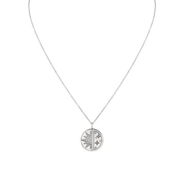 Yellow Gold Solaz Diamond Sun and Stars Necklace