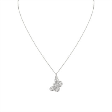 Yellow Gold Linéaire Fine Line Shell Butterfly Diamond Pendant