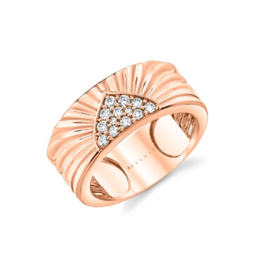 Yellow Gold Solaz Shell Sunrise Diamond Ring