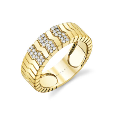 Yellow Gold Linéaire Fine Line Diamond Ring