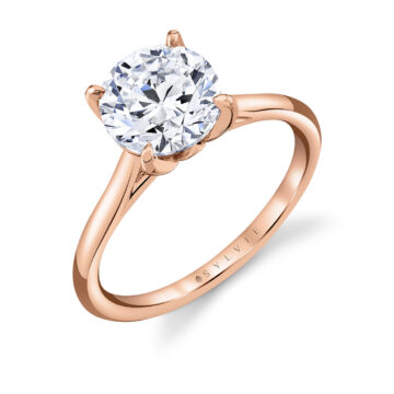 White Gold Tulira Solitaire Engagement Ring with Petal Prongs and a Peek-a-boo Diamond - Billie