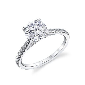 White Gold Tulira Vine Prong Engagement Ring - Terra