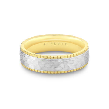 White Gold/Yellow Gold Heritage Two Tone Brushed Men’s Band - Anthony