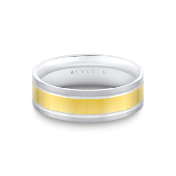 White Gold/Yellow Gold Heritage Two Tone Brushed Men’s Band - Sullivan