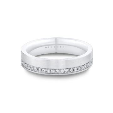 White Gold Legacy Brushed Diamond Men’s Band - Ryder