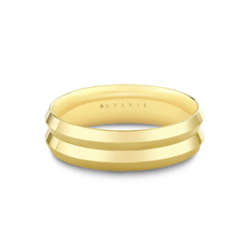 Yellow Gold Heritage Contoured Polished Men’s Band - Emmett