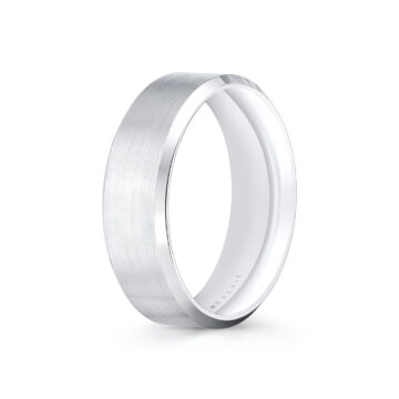 white gold classic brushed men's band