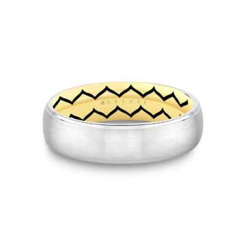 White Gold/Yellow Gold Shell Ascend Two Tone Brushed Men’s Band - Oliver