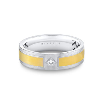 Yellow Gold Shell Ascend Two Tone Brushed Men’s Band - Finn