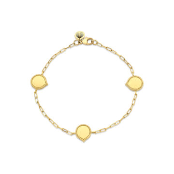 Yellow Gold Shell Héritage Spaced Shell Paperclip Bracelet