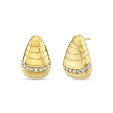 Yellow Gold Auravie Honeycomb Diamond Earrings