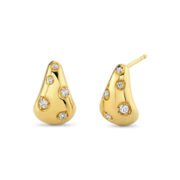 Yellow Gold Auravie Shell Shape Diamond Earrings