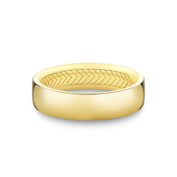 Yellow Gold Shell Apex Polished Men’s Band - Tate