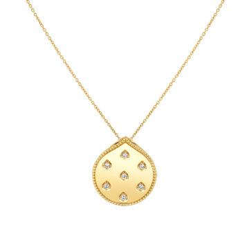 Yellow Gold Shell Héritage Shell Spaced Diamond Pendant