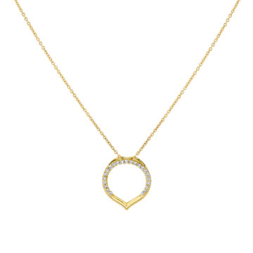 Yellow Gold Shell Héritage Diamond Pendant