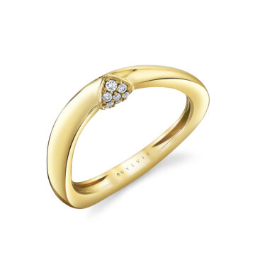 Yellow Gold Auravie Curved Diamond Ring