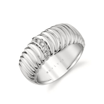 Yellow Gold Auravie Ribbed Diamond Ring