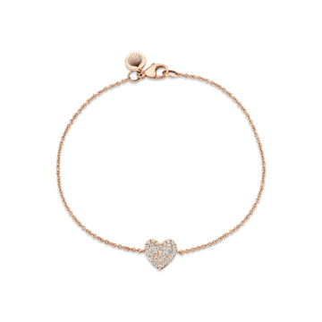 Yellow Gold Éternelle Diamond Heart Bracelet