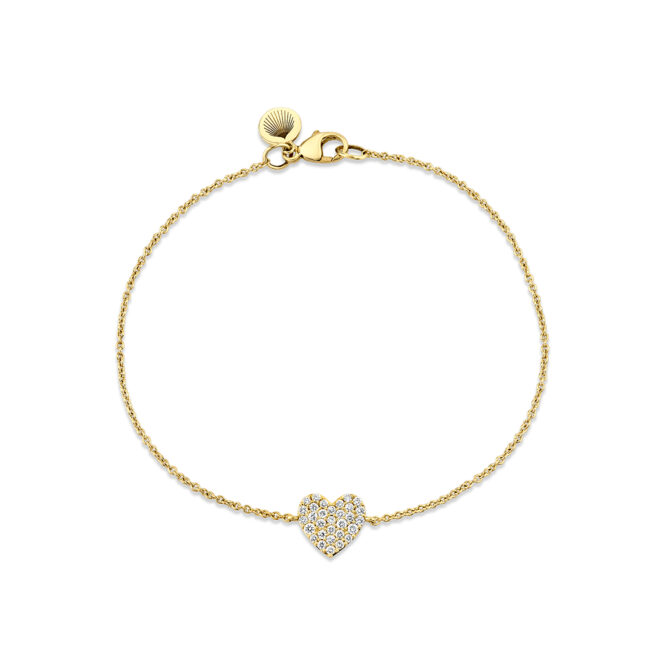 yellow gold diamond heart bracelet