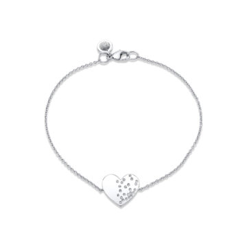 Yellow Gold Éternelle Scattered Diamond Heart Bracelet