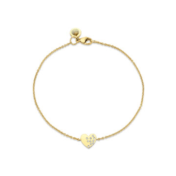 Yellow Gold Éternelle Scattered Diamond Heart Bracelet