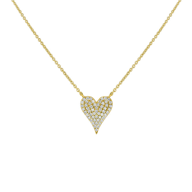 yellow gold diamond heart necklace crop