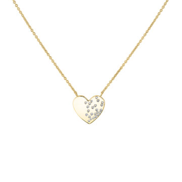 Yellow Gold Éternelle Scattered Diamond Heart Necklace