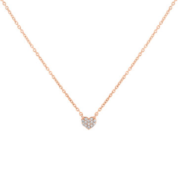 Yellow Gold Éternelle Small Diamond Heart Necklace