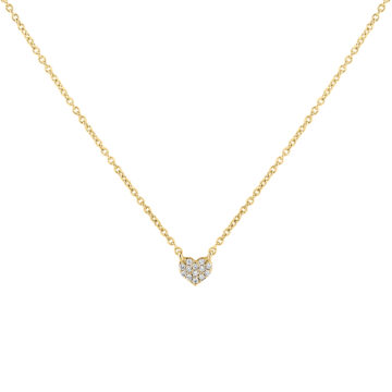 Yellow Gold Éternelle Small Diamond Heart Necklace