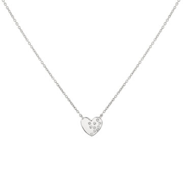 Yellow Gold Éternelle Small Scattered Diamond Heart Necklace