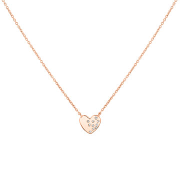 Yellow Gold Éternelle Small Scattered Diamond Heart Necklace