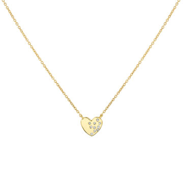 Yellow Gold Éternelle Scattered Diamond Heart Necklace