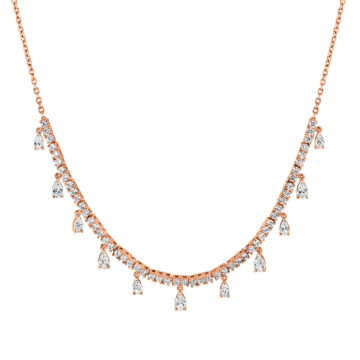 Yellow Gold Éternelle Diamond Necklace with Floating Pear Diamonds