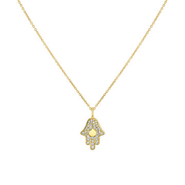 Yellow Gold Éternelle Diamond Hamsa Hand Pendant