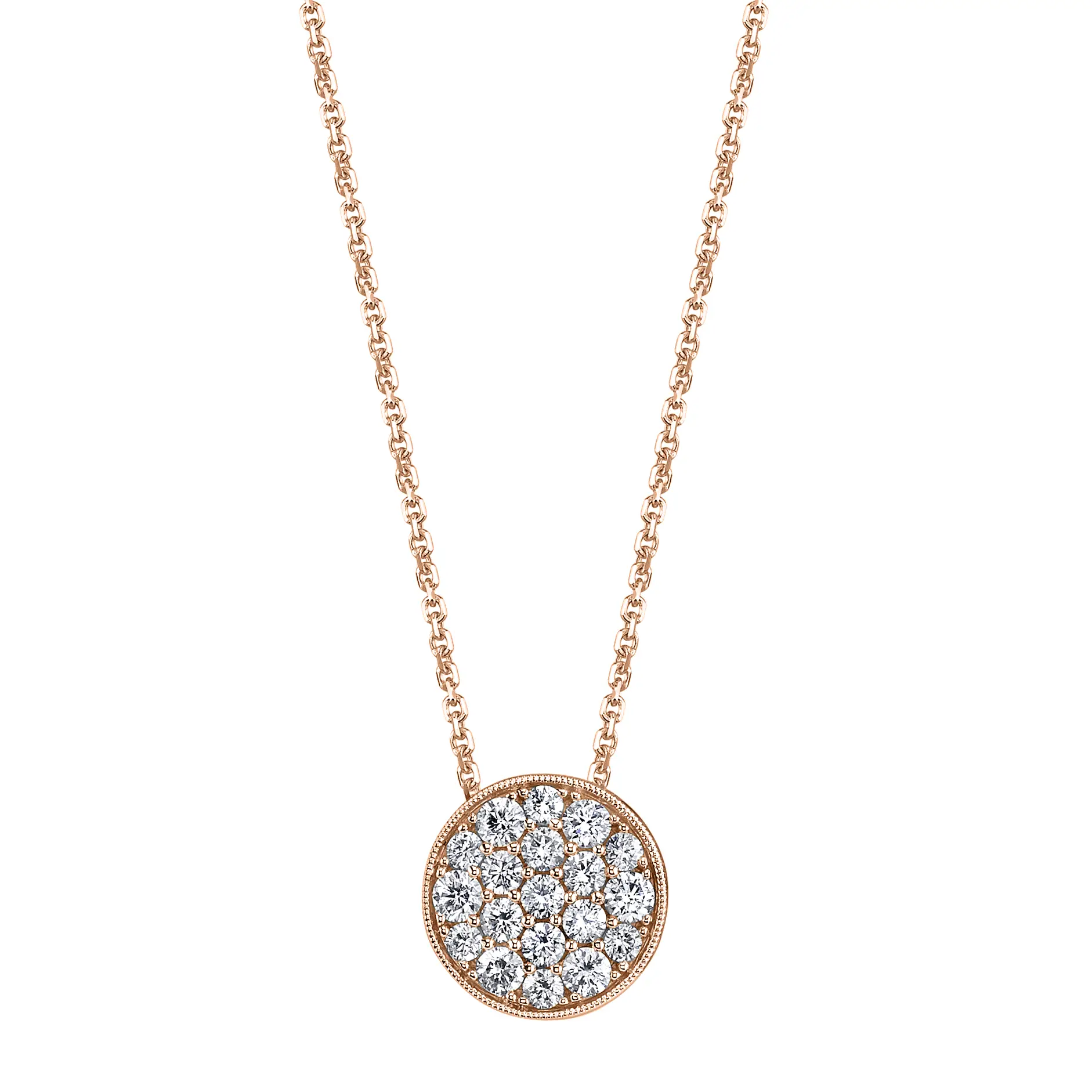 14kt Gold Diamond Spiral Shell Necklace Rose Gold