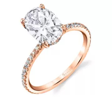 White Gold Oval Cut Classic Engagement Ring - Maryam