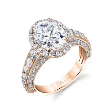 White Gold Oval Cut Engagement Ring - Josephine