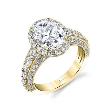 White Gold Oval Cut Engagement Ring - Josephine