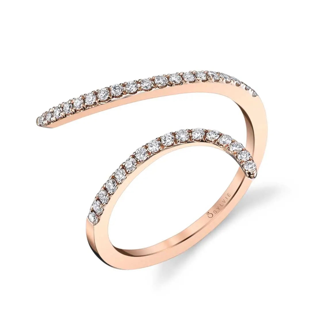 Free Form Rose Gold Diamond Ring