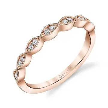 White Gold Diamond Stackable Wedding Band - Madeleina