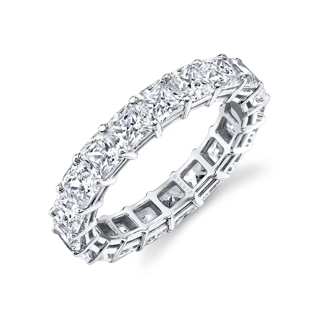 Asscher Cut Diamond Eternity Band | Sylvie Jewelry Diamond Rings
