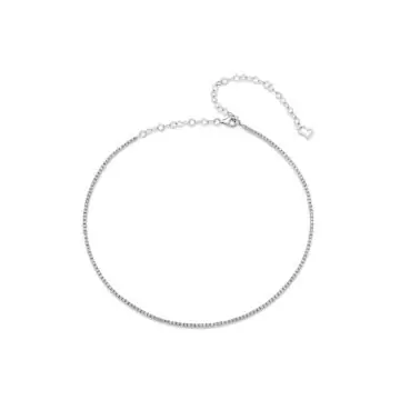 White Gold Diamond Tennis Choker Necklace