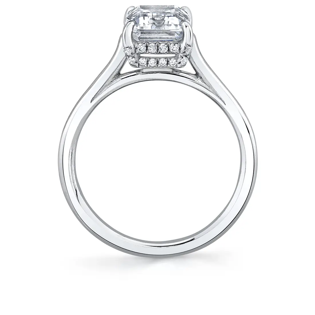 Oval Cut Solitaire Hidden Halo Engagement Ring - Carter - Sylvie Jewelry