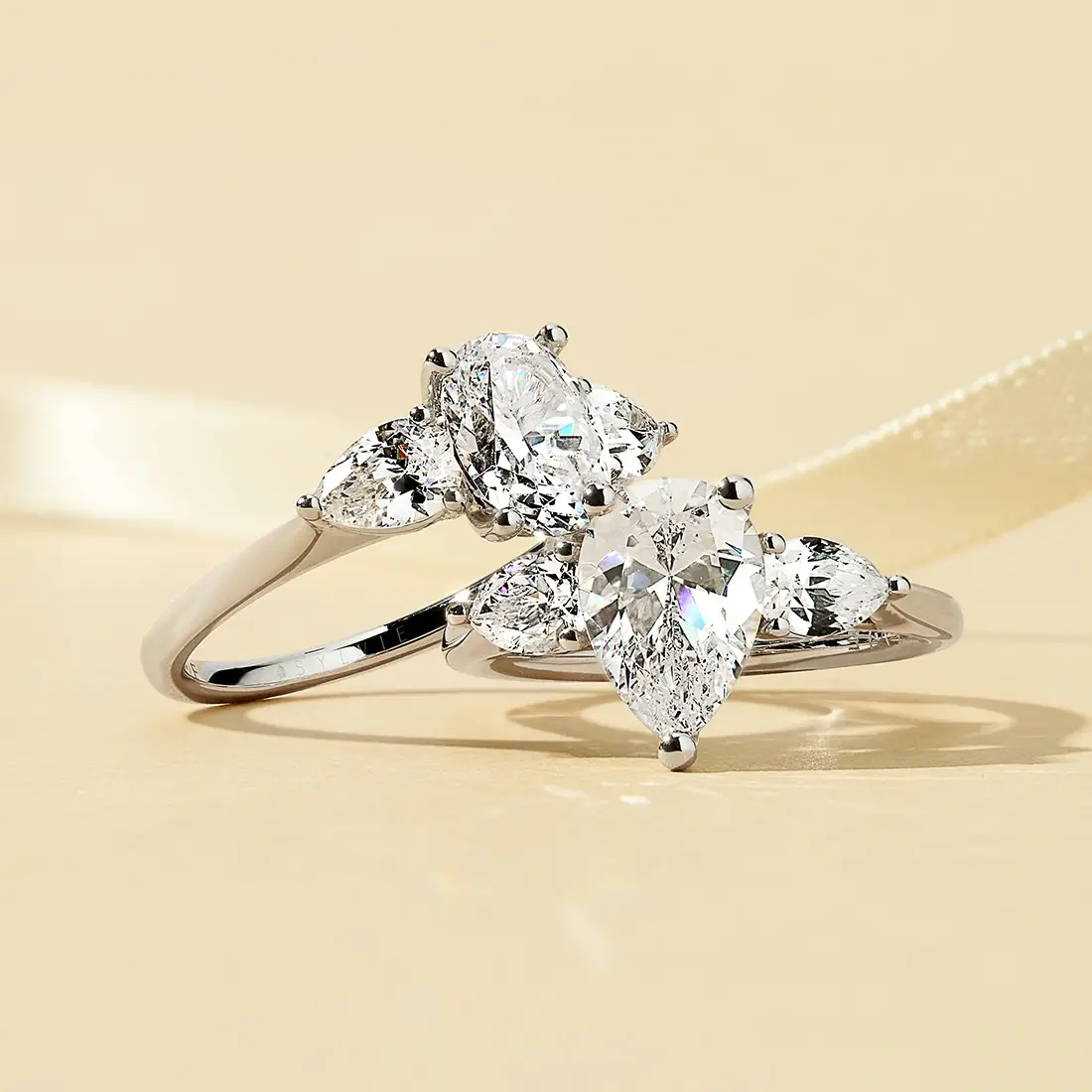 1 1/2 ctw Princess Lab Grown Diamond Engagement Ring with Double Row Side  Accents - Grownbrilliance