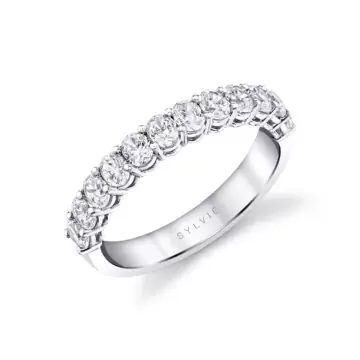 White Gold Oval Shaped Wedding Ring - 1.25 CT