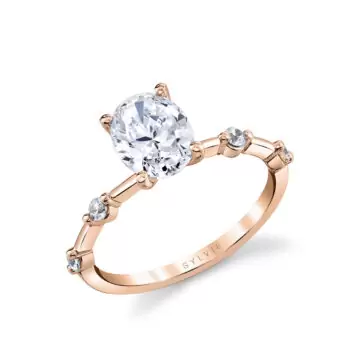 White Gold Oval Cut Diamond Engagement Ring - Eniko