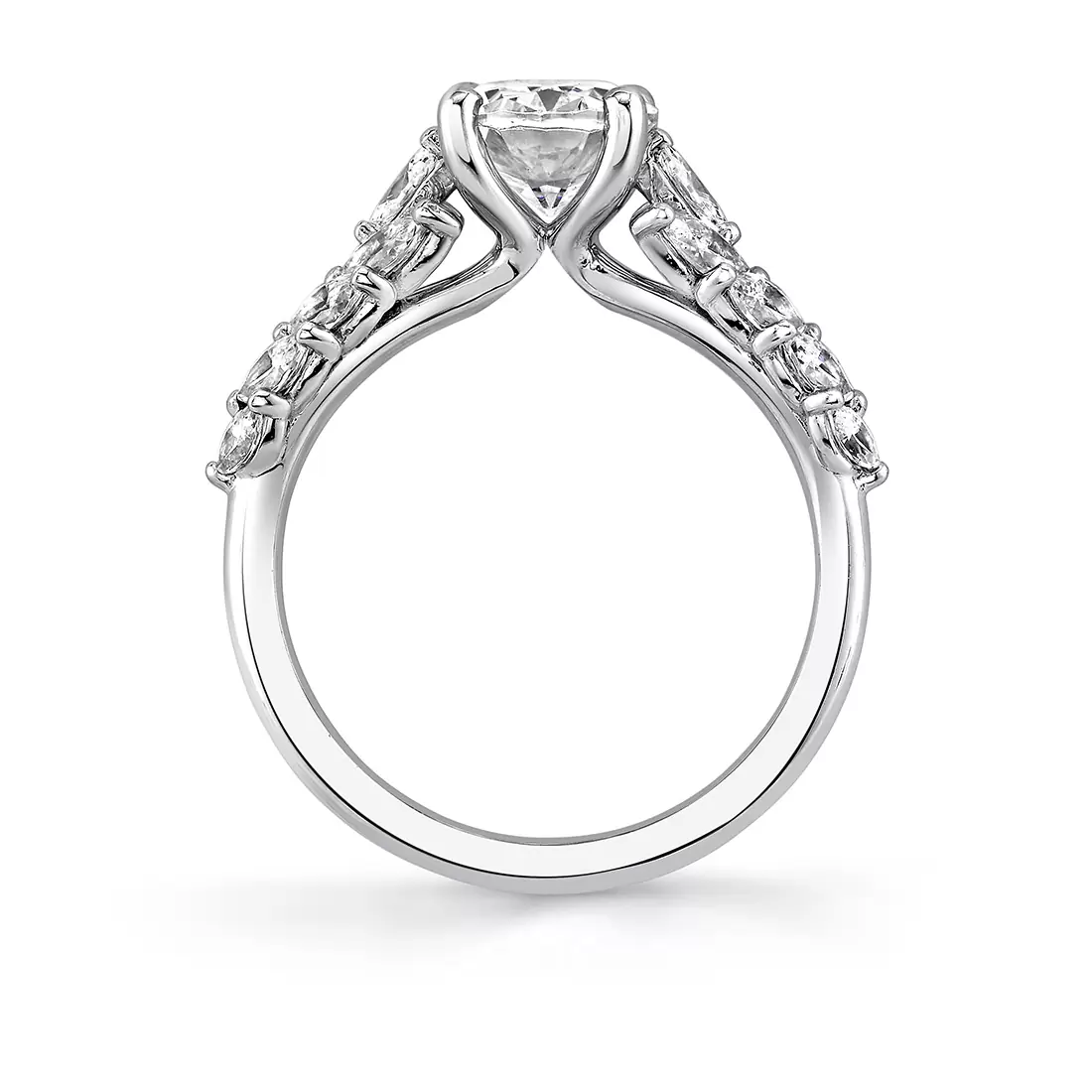 flared marquise floral inspired engagement ring